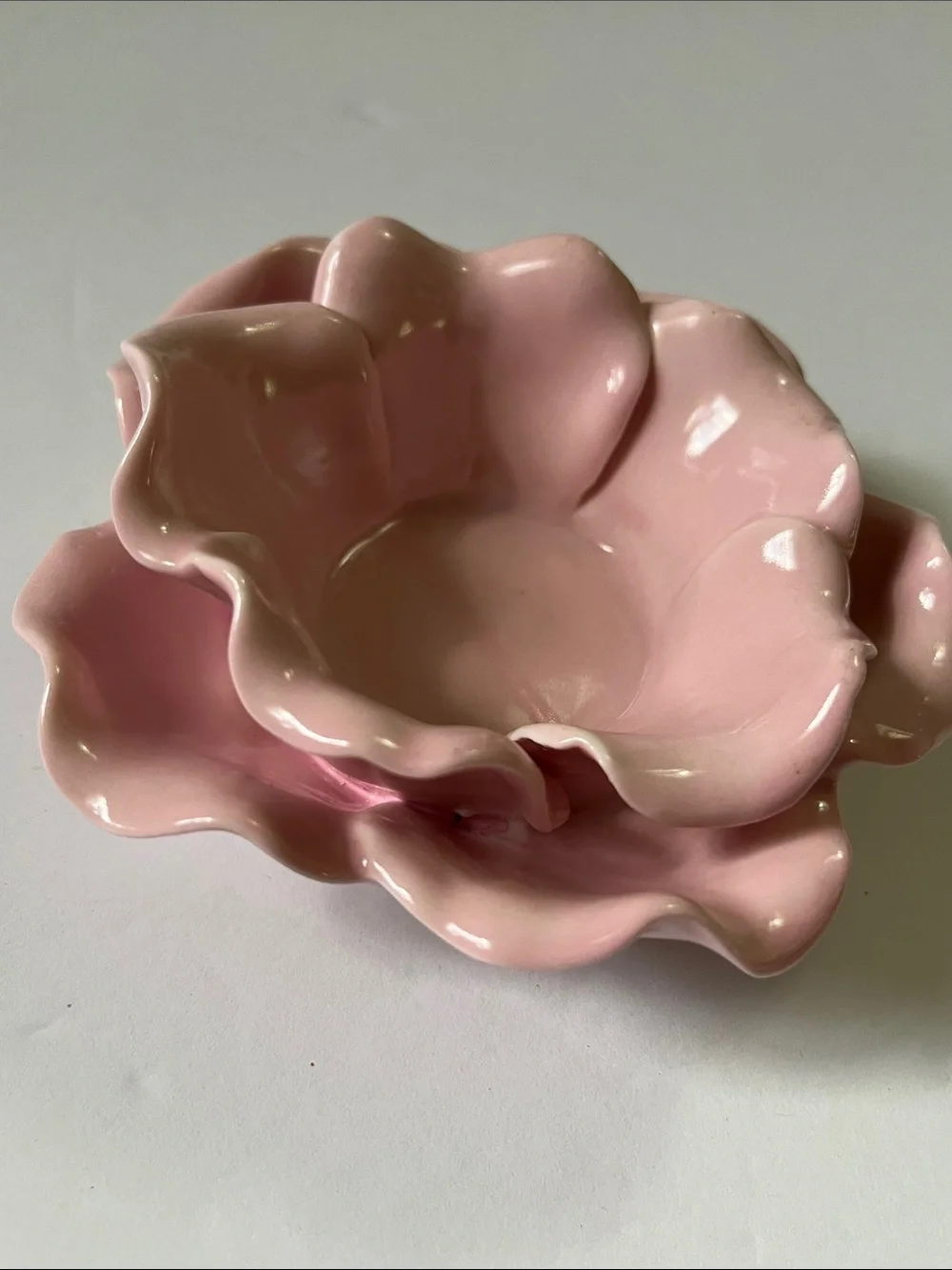 Candleholder Tealight Holder Pink Floral Ceramic Flower NWT